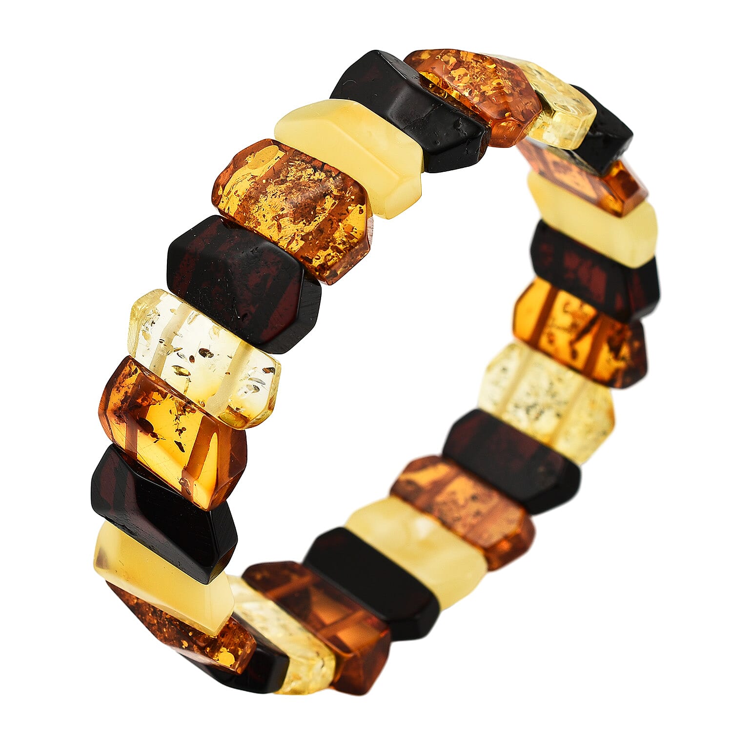 Natural Multi-Colour Baltic Amber Stretchable Bracelet (Size 7) 7832926 3