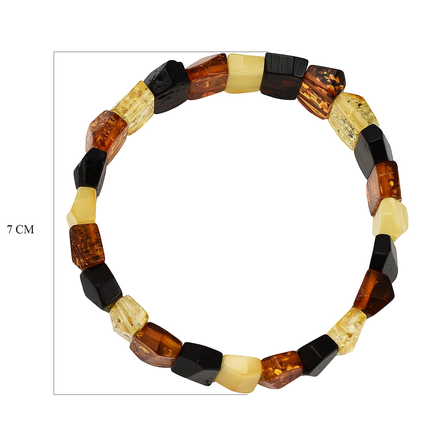 Natural Multi-Colour Baltic Amber Stretchable Bracelet (Size 7) 7832926 5