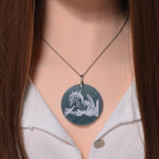 Natural Type A Jadeite Dragon Pendant with Chain (Size 20) in Rhodium Overlay Sterling Silver 185.00 Ct
