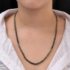 Natural Parti Sapphire Beads Necklace (Size - 20) in Platinum Overlay Sterling Silver 53.00 Ct.