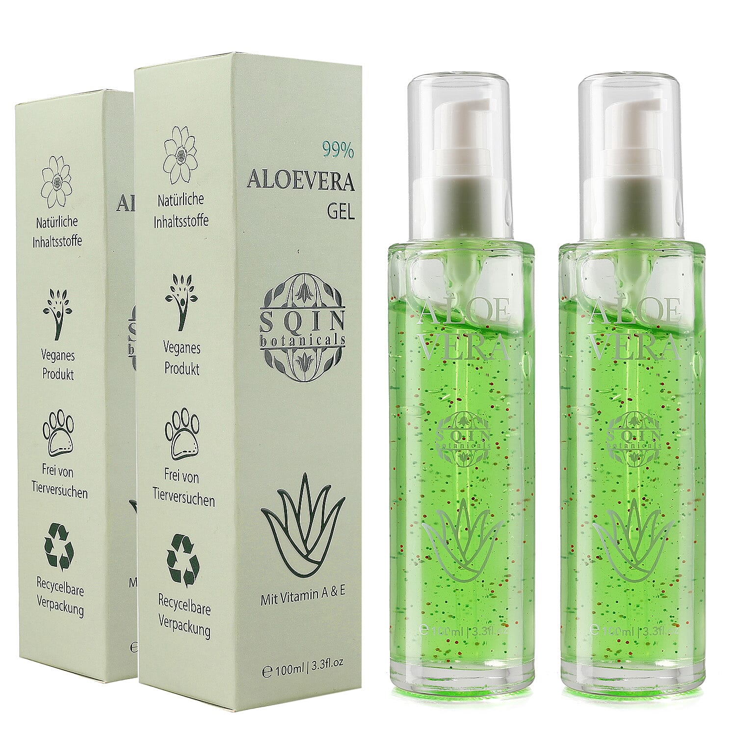 "Natural Set of 2 'Marigold &amp; Lotus' Aloe Vera Moisturising gel Vol- 100 ml each" 7210231 0