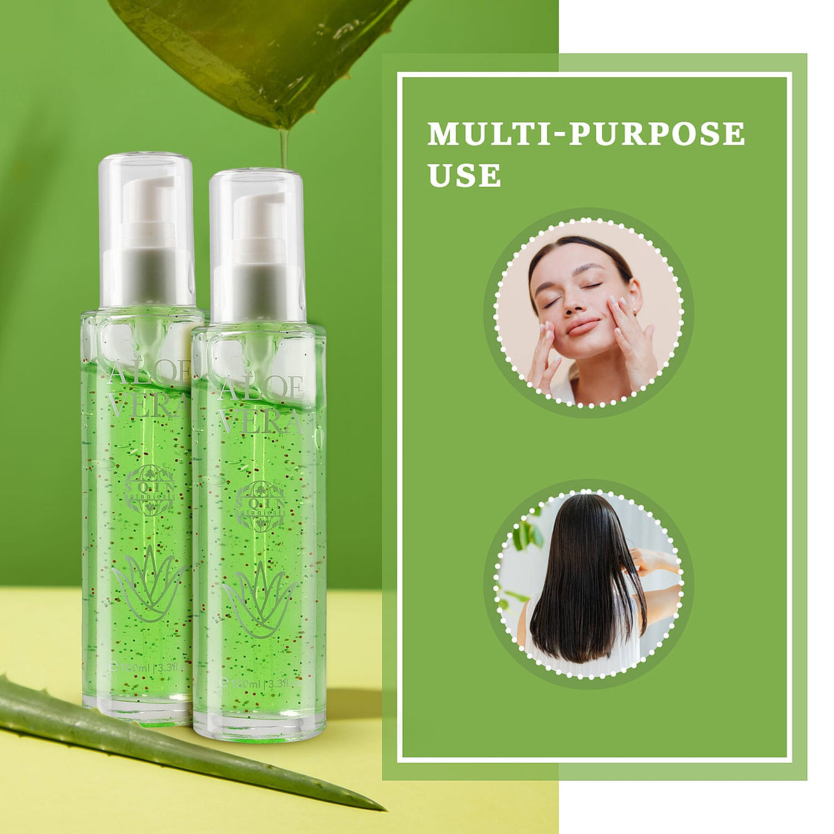 "Natural Set of 2 'Marigold &amp; Lotus' Aloe Vera Moisturising gel Vol- 100 ml each" 7210231 4