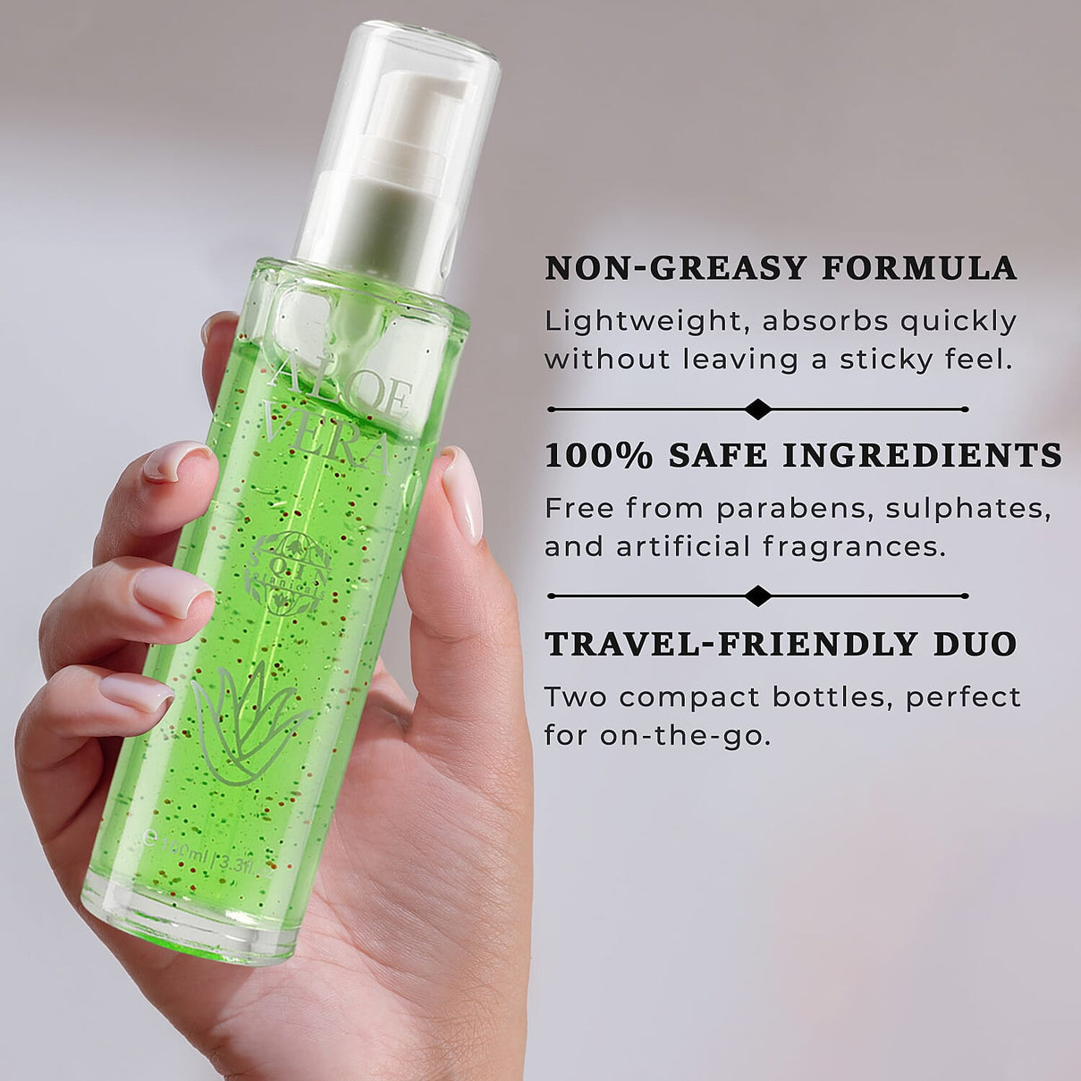 "Natural Set of 2 'Marigold &amp; Lotus' Aloe Vera Moisturising gel Vol- 100 ml each" 7210231 5