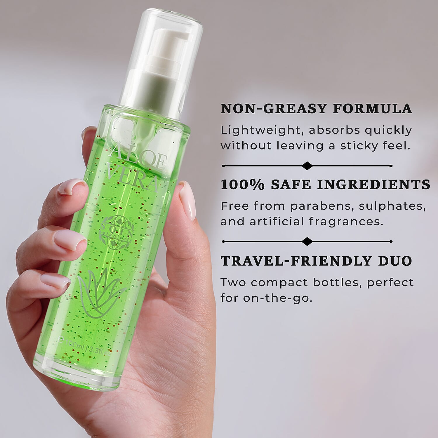 "Natural Set of 2 'Marigold &amp; Lotus' Aloe Vera Moisturising gel Vol- 100 ml each" 7210231 5