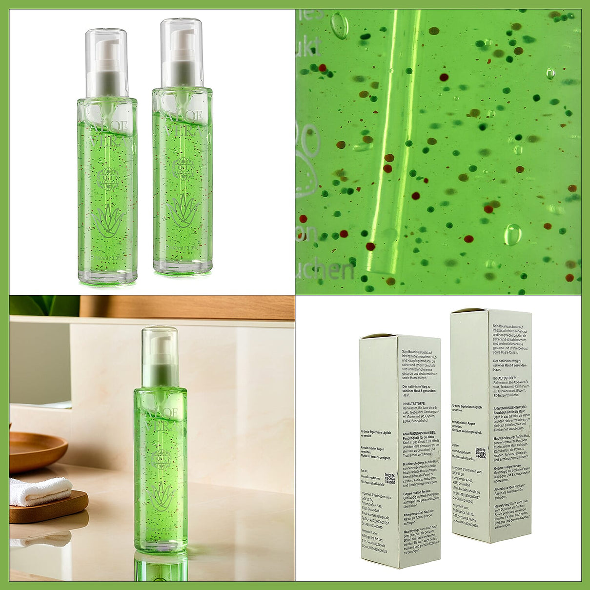 "Natural Set of 2 'Marigold &amp; Lotus' Aloe Vera Moisturising gel Vol- 100 ml each" 7210231 6