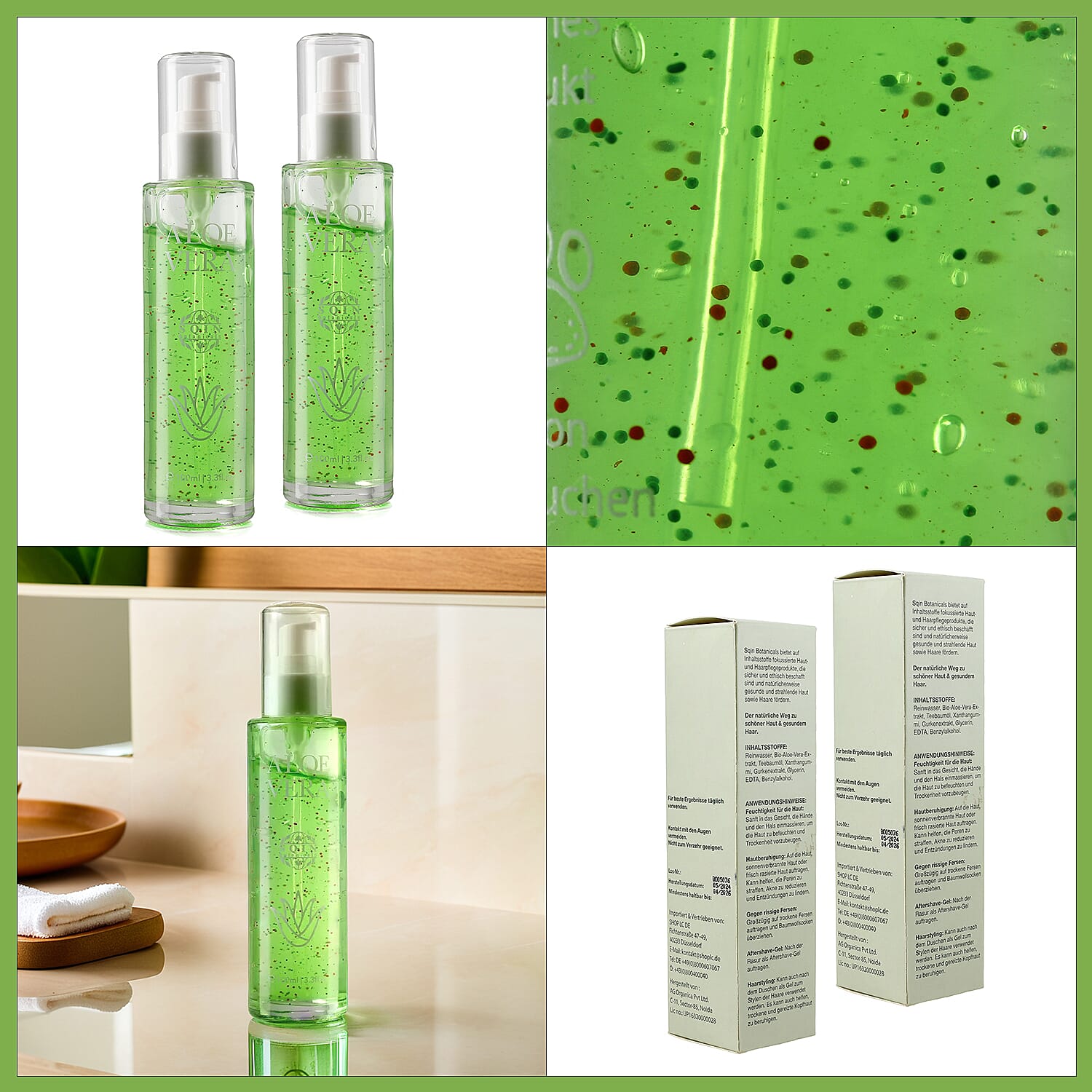 "Natural Set of 2 'Marigold &amp; Lotus' Aloe Vera Moisturising gel Vol- 100 ml each" 7210231 6