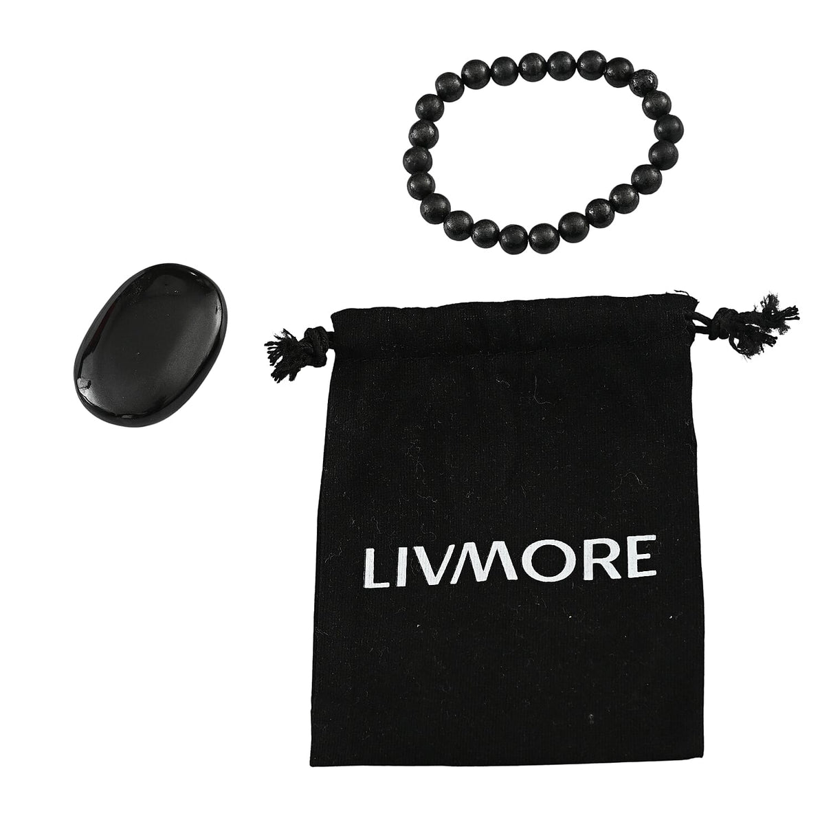 Natural Shungite Bracelet With Natural Shungite Palm Stone 1875.00 Ct 8321440 0