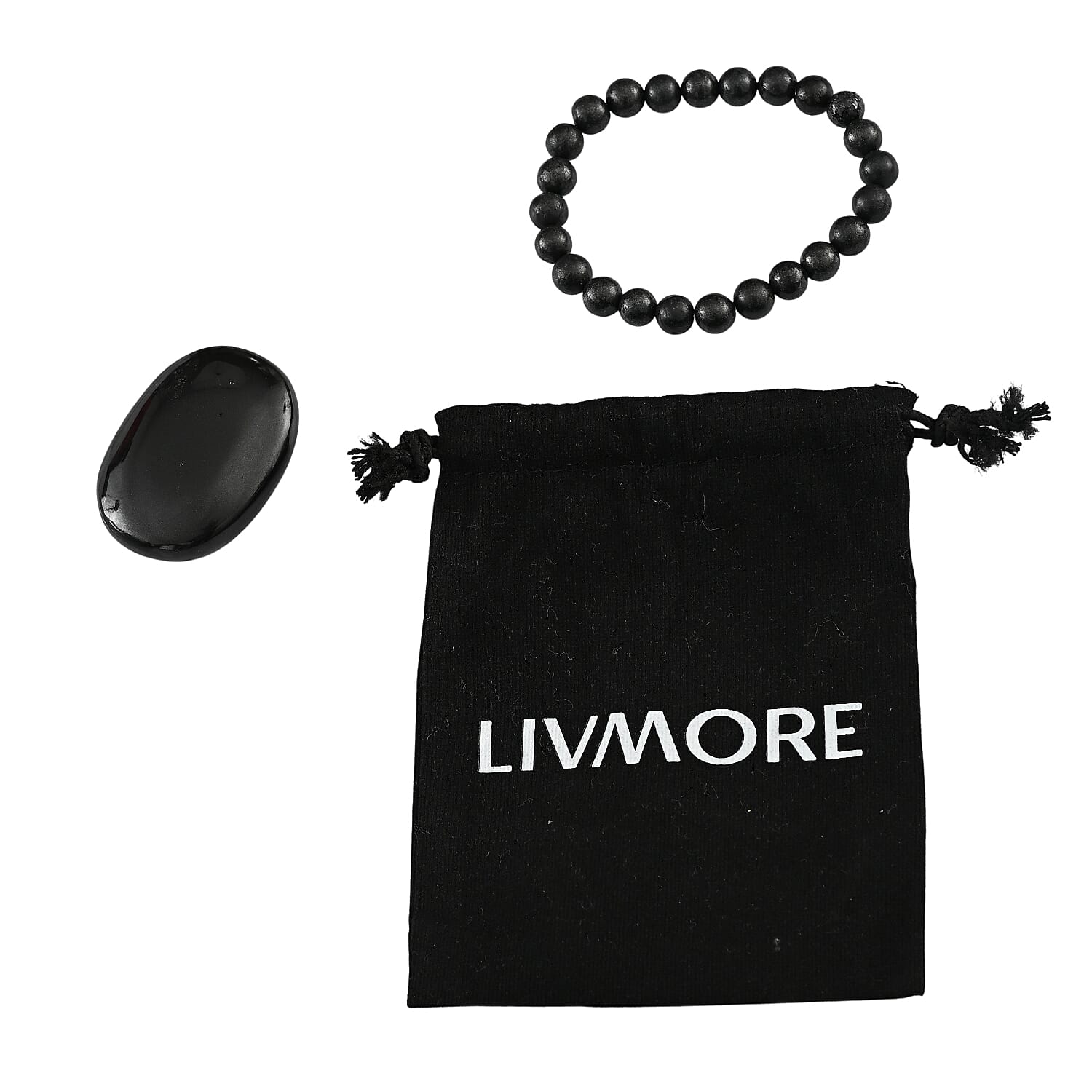 Natural Shungite Bracelet With Natural Shungite Palm Stone 1875.00 Ct 8321440 0