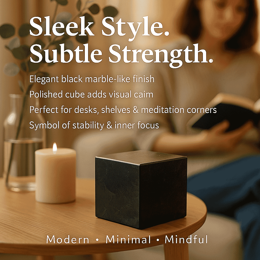 Natural Shungite Cube Presented In a Drawstring Velvet Pouch 600.00 Ct 8321452 2