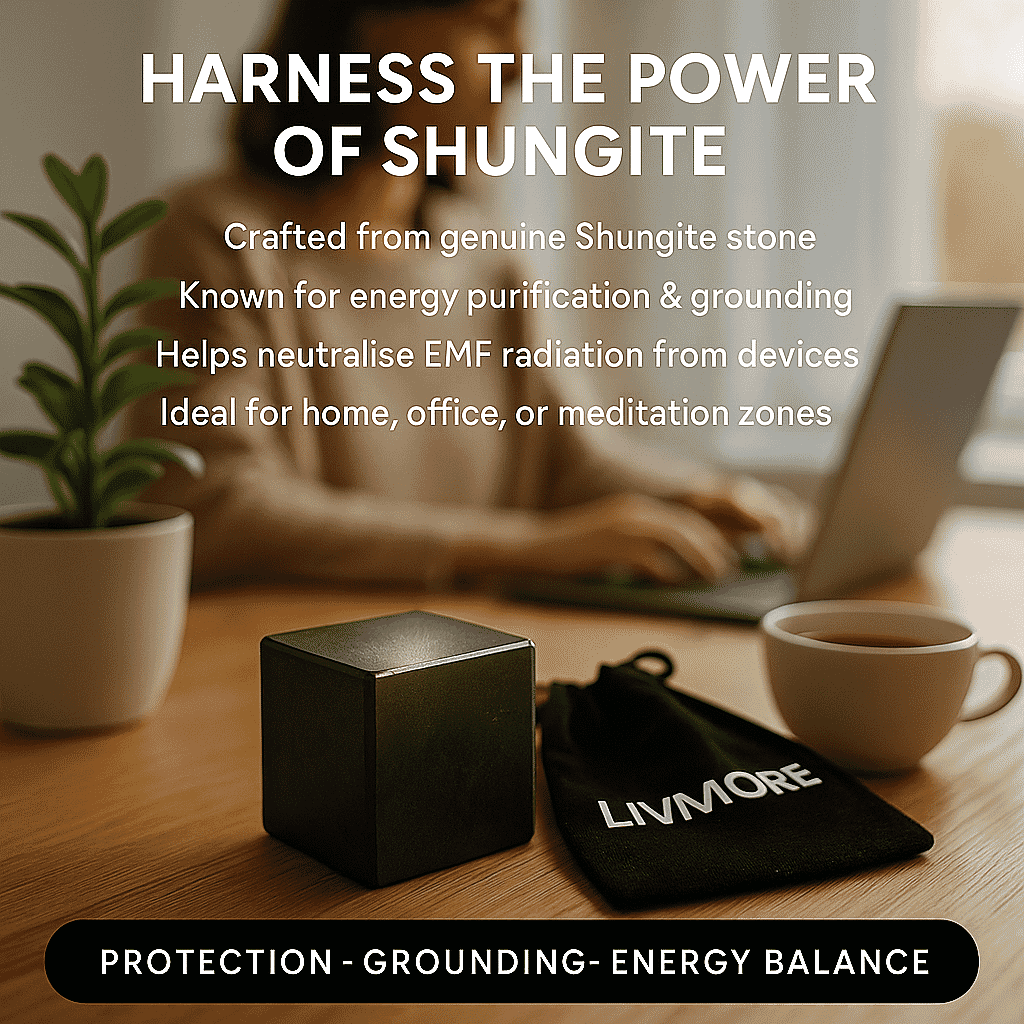 Natural Shungite Cube Presented In a Drawstring Velvet Pouch 600.00 Ct 8321452 3