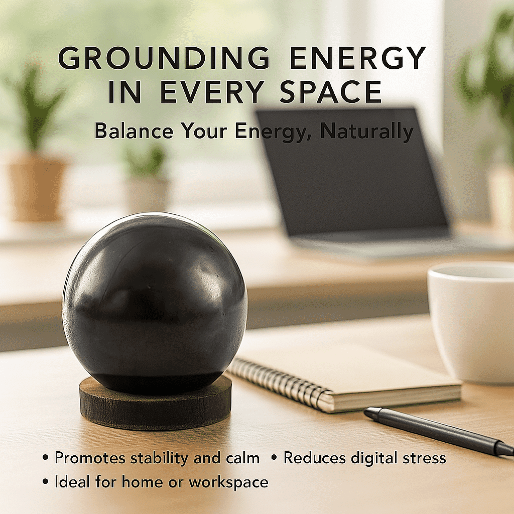 Natural Shungite Sphere Presented In a Drawstring Velvet Pouch 274.00 Ct 8321449 3
