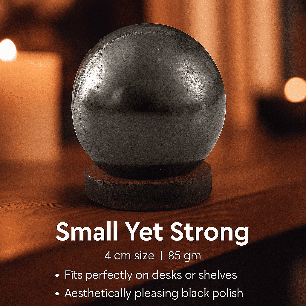 Natural Shungite Sphere Presented In a Drawstring Velvet Pouch 274.00 Ct 8321449 4