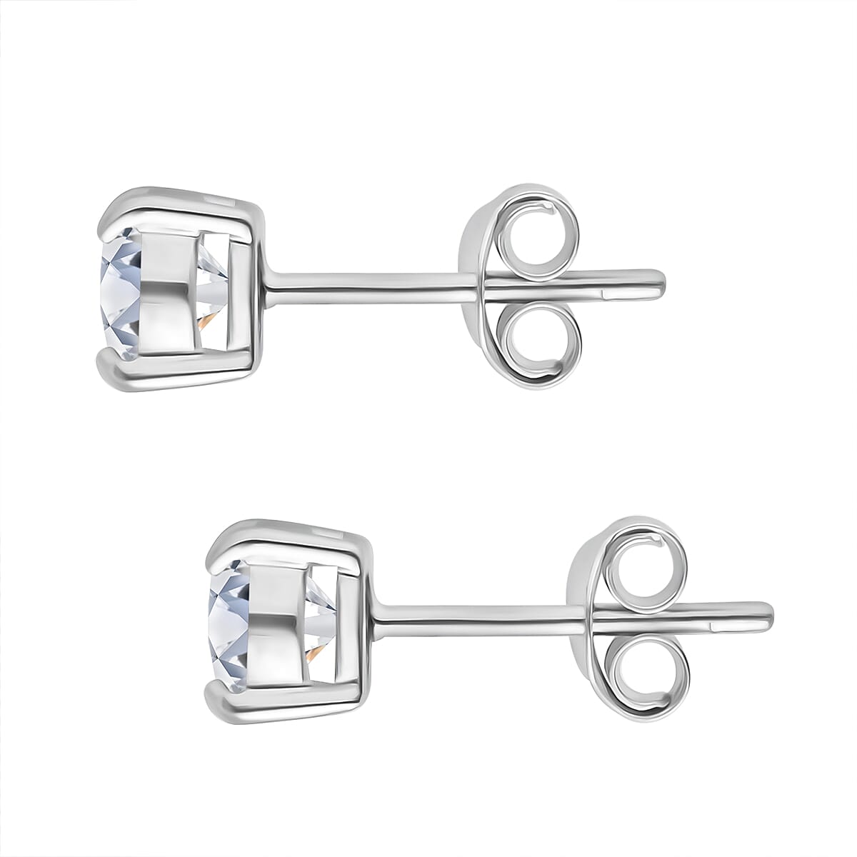 Natural White Cambodian Zircon (Rnd) Stud Earrings in Sterling Silver. Total Wt 1.00 Cts 3027737 2