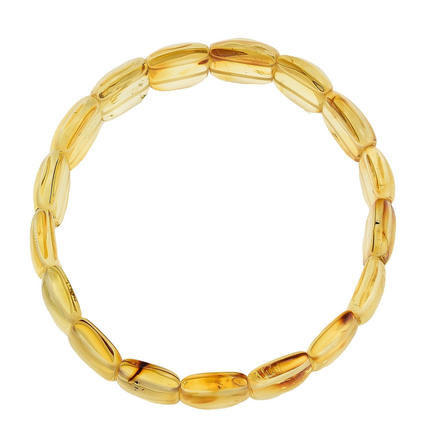 Tucson Find - Natural Yellow Baltic Amber Stretchable Bracelet (Size 7.5) 7832932 2