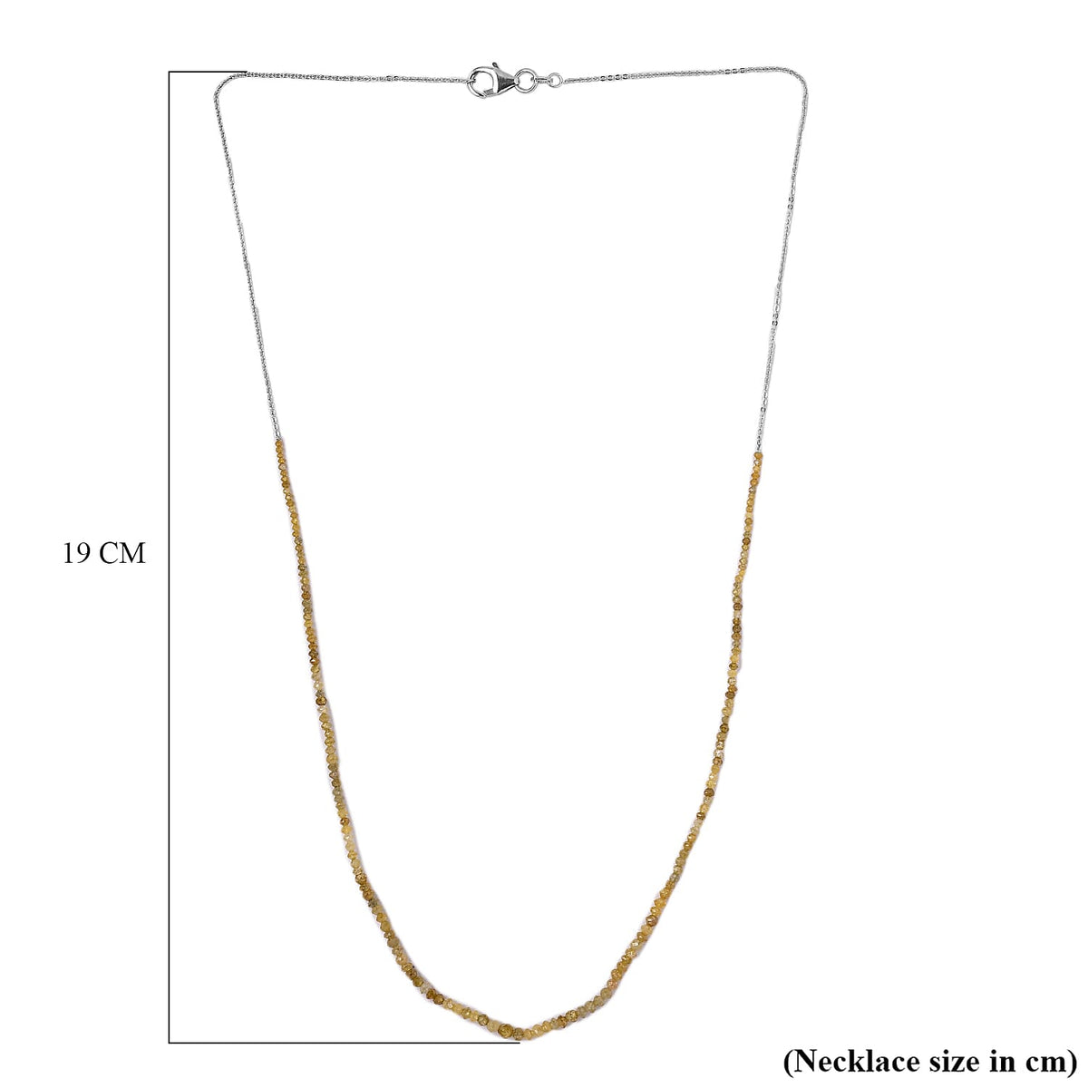 Natural Yellow Diamond Bead Necklace (Size - 20) in Platinum Overlay Sterling Silver 10.00 Ct. 8914112 5