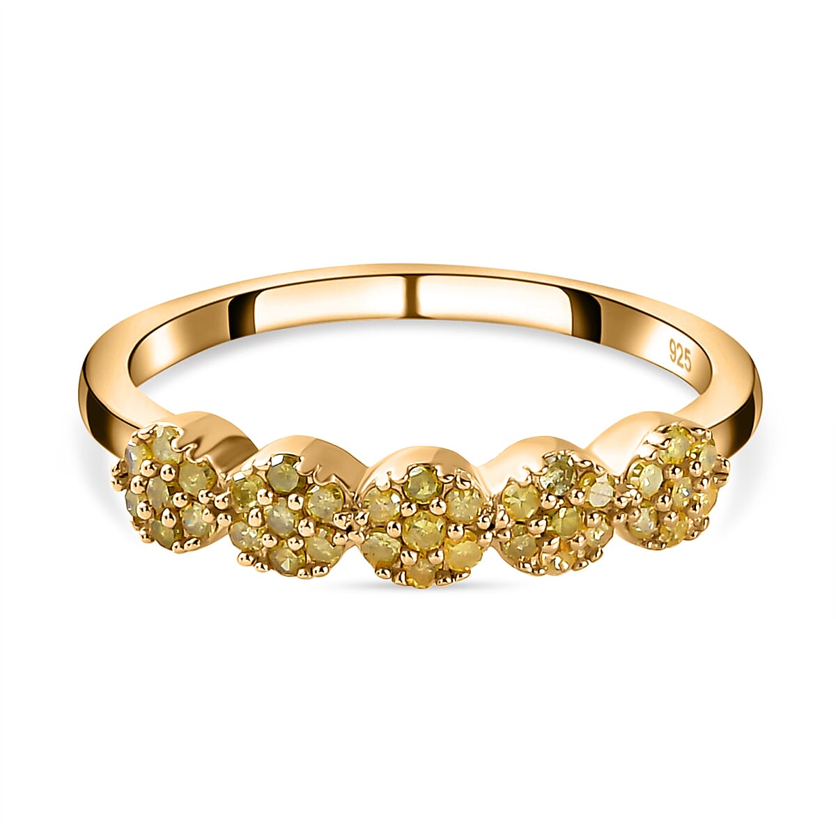 Natural Yellow Diamond Ring in Yellow Gold Vermeil Plated Sterling Silver 0.25 Ct. 7152604 2