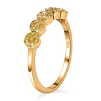 Natural Yellow Diamond Ring in Yellow Gold Vermeil Plated Sterling Silver 0.25 Ct.