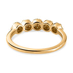 Natural Yellow Diamond Ring in Yellow Gold Vermeil Plated Sterling Silver 0.25 Ct.