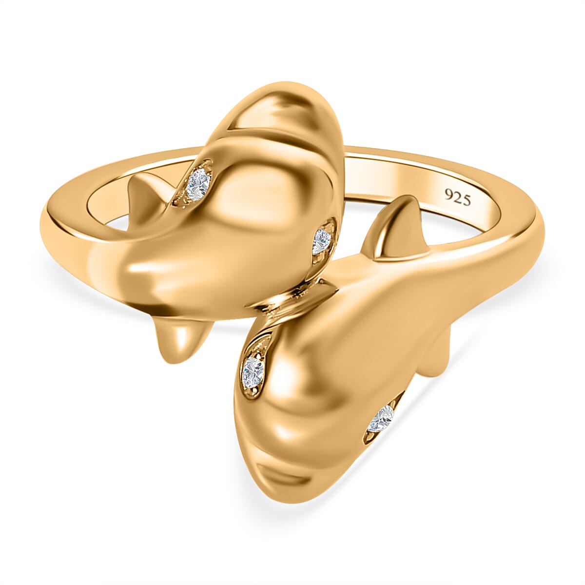 GP Sea Life Collection - Natural Zircon Ring in 18K Yellow Gold Vermeil Plated Sterling Silver 7547570 0