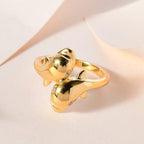 GP Sea Life Collection - Natural Zircon Ring in 18K Yellow Gold Vermeil Plated Sterling Silver