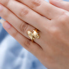 GP Sea Life Collection - Natural Zircon Ring in 18K Yellow Gold Vermeil Plated Sterling Silver