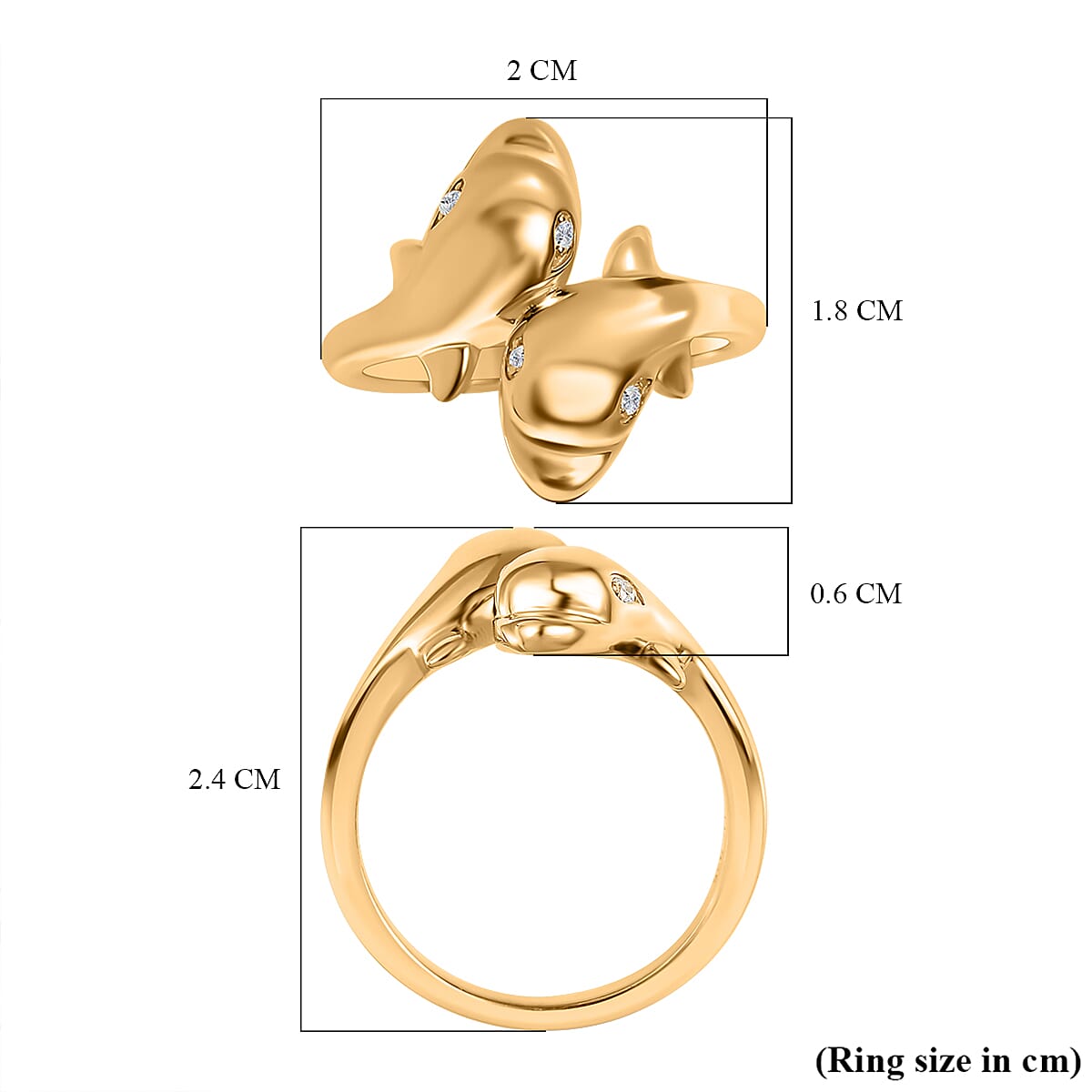 GP Sea Life Collection - Natural Zircon Ring in 18K Yellow Gold Vermeil Plated Sterling Silver 7547570 5