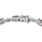 TJC Launch Nebula Quartz Doublet Cluster Bracelet With Lock Box (Size - 7) in Rhodium Overlay Sterling Silver 20.12 Ct