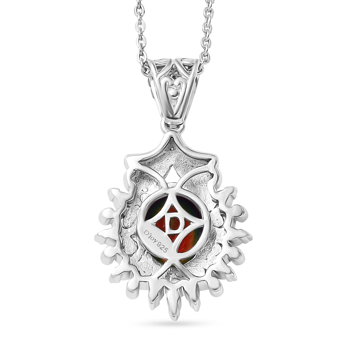 D'Joy Nebula Quartz Doublet Pendant with Chain (Size 20) in Platinum Overlay Sterling Silver 2.10 Ct. 4443187 5