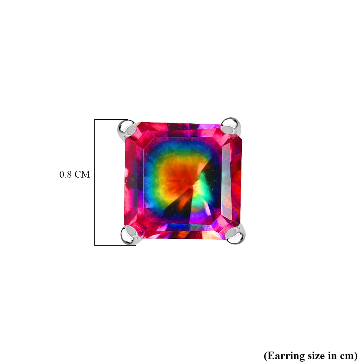 Nebula Quartz Doublet Solitaire Stud Push Post Earring in Platinum Overlay Sterling Silver 4.19 Ct. 8370034 5
