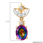 TJC Launch Nebula Quartz Doublet, 18K Vermeil Yellow Gold Plated & Rodium Earring With Push Back 4.22 Ct.