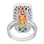 TJC Launch Nebula Quartz & White Zircon Ring in Rhodium Overlay Sterling Silver 17.01 Ct.