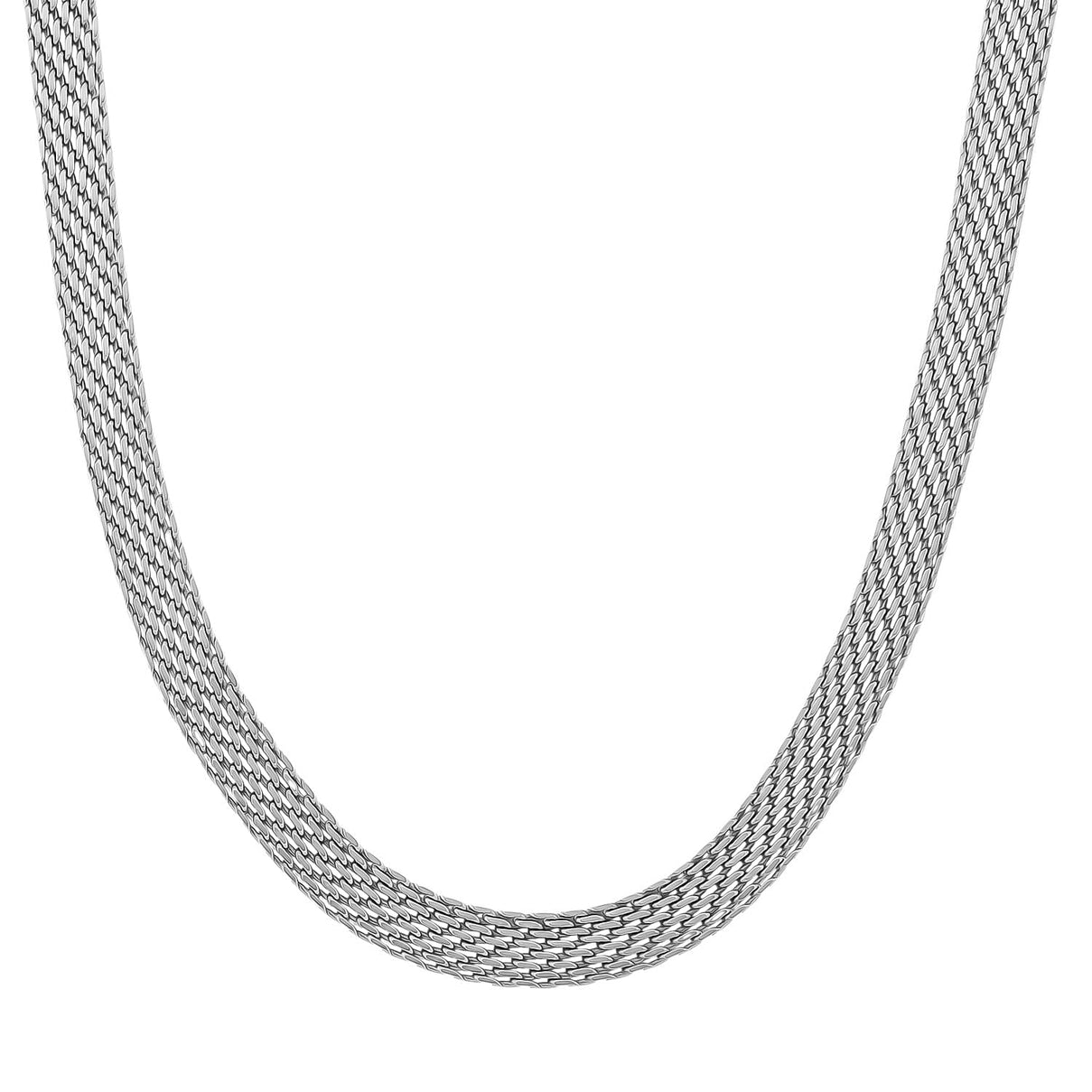Designer Inspired Necklace (Size - 16 - 2 Ext) in Silver Tone 8193555 0