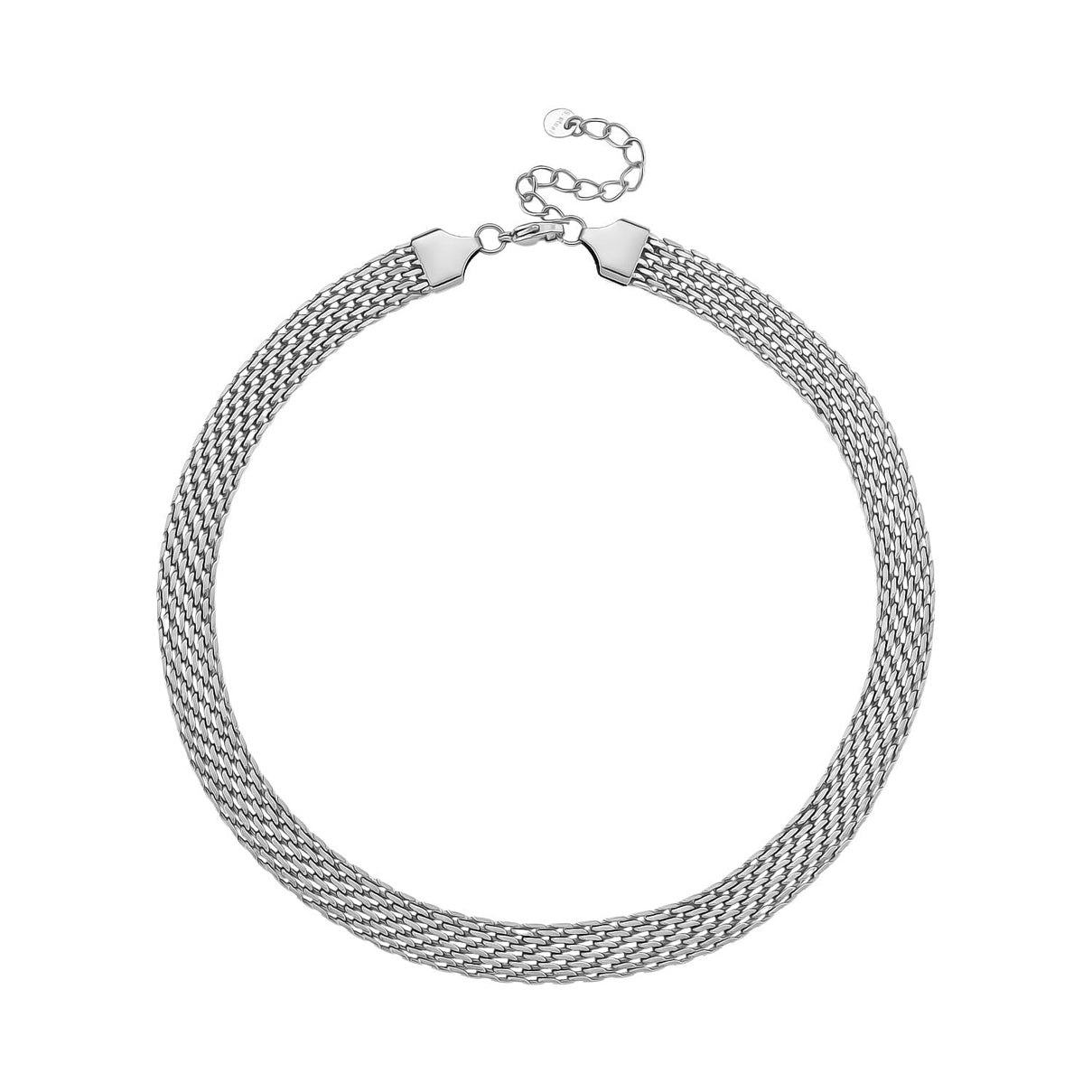 Designer Inspired Necklace (Size - 16 - 2 Ext) in Silver Tone 8193555 3