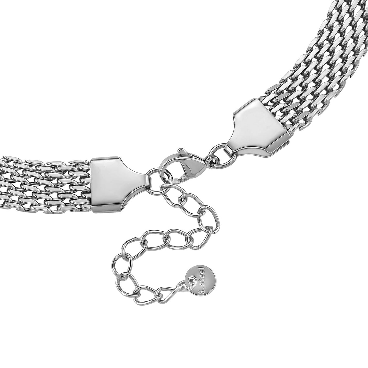 Designer Inspired Necklace (Size - 16 - 2 Ext) in Silver Tone 8193555 5