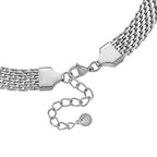 Designer Inspired Necklace (Size - 16 - 2 Ext) in Silver Tone