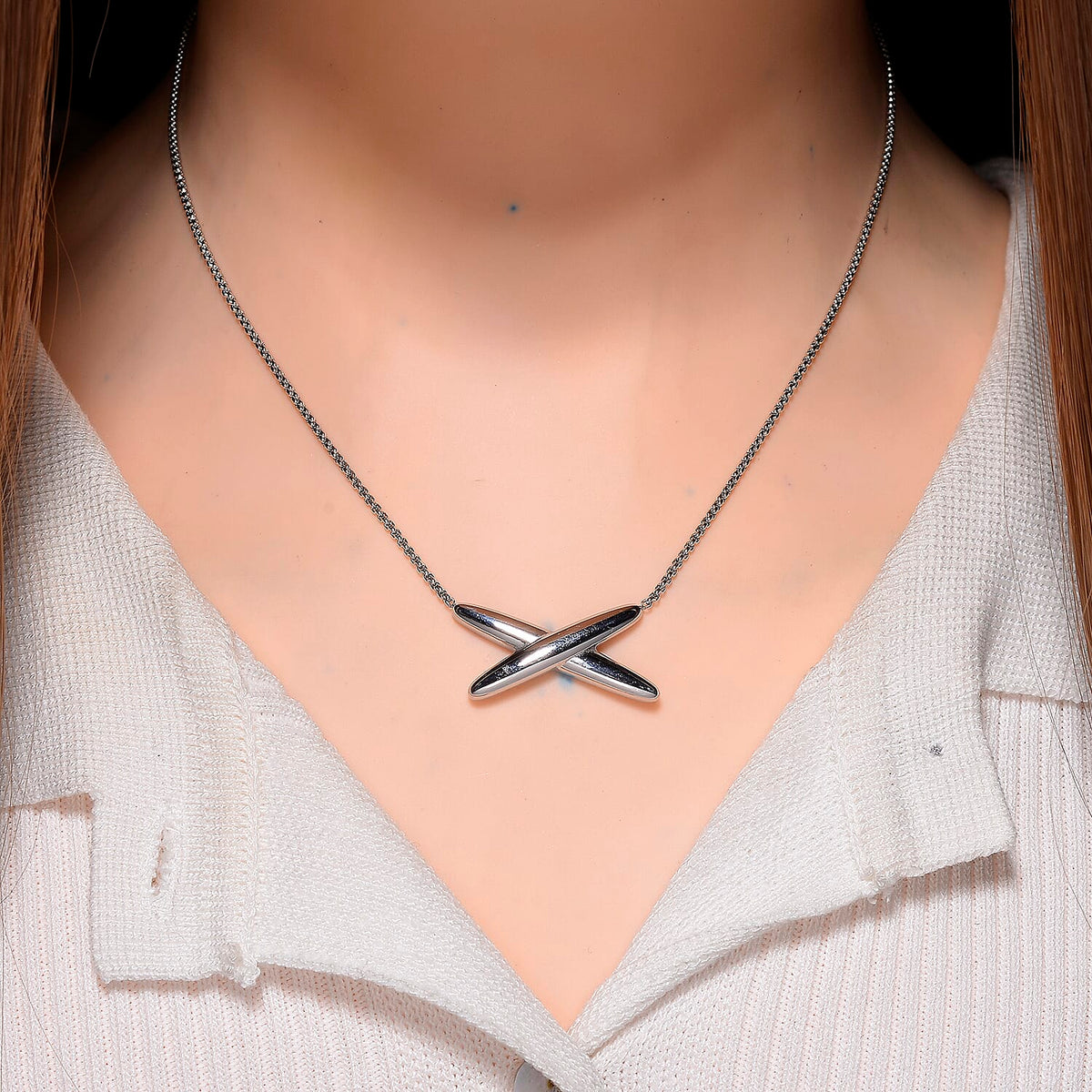 Designer Inspired Kiss Necklace (Size - 16 - 2 Ext) with Lobster Clasp 8193571 2