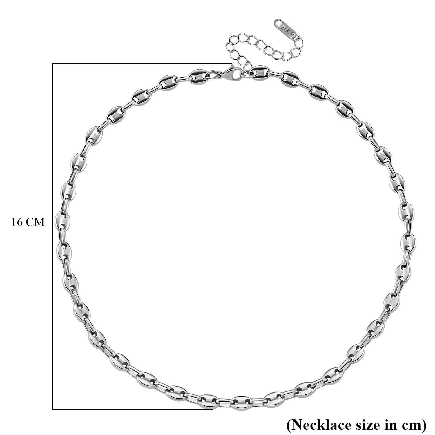 Mariner Necklace (Size - 16 - 2 Ext) with Lobster Clasp in Silver Tone 7998897 5