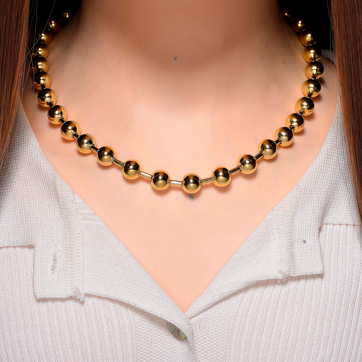 Designer Inspired Necklace (Size - 17 - 3 Ext) in Yellow Tone 8193540 2