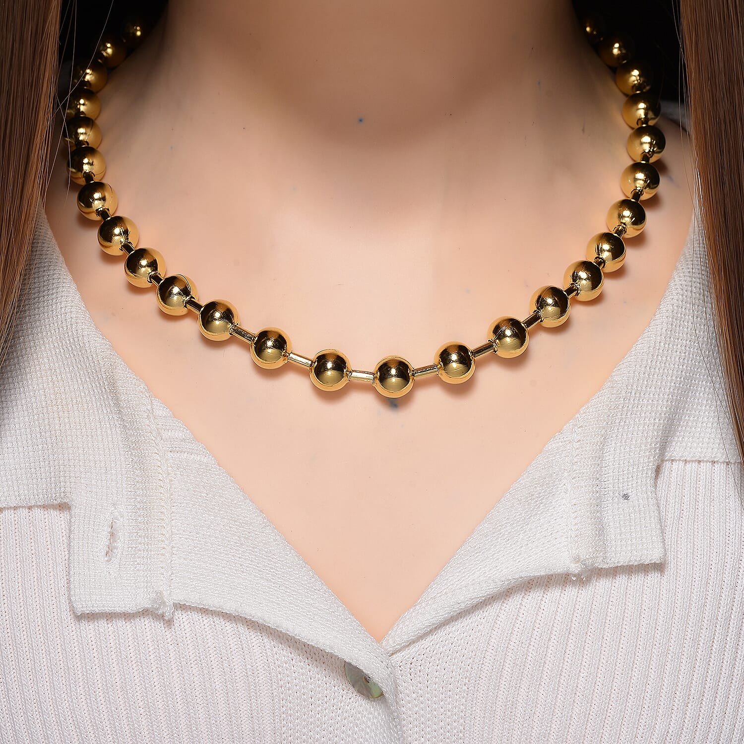 Designer Inspired Necklace (Size - 17 - 3 Ext) in Yellow Tone 8193540 2