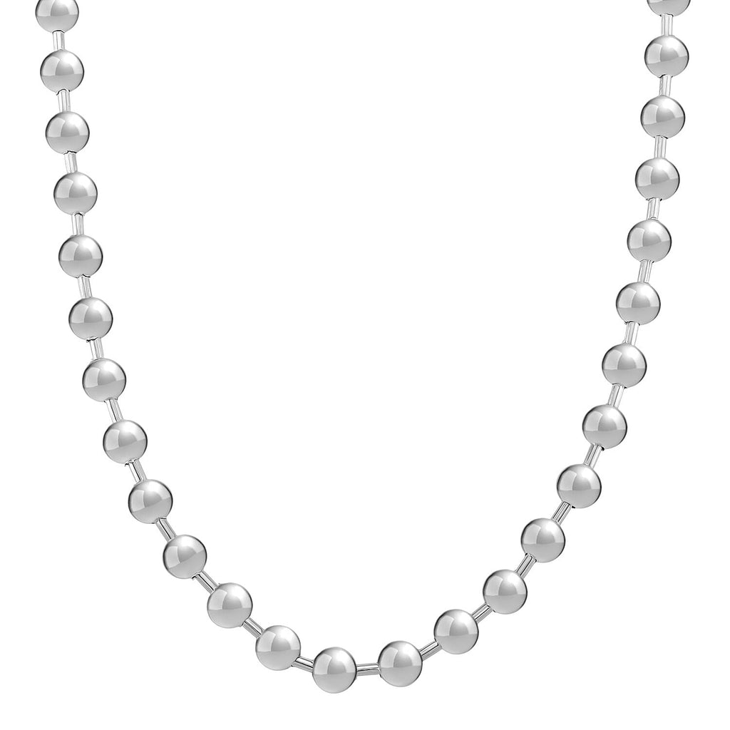 Ball Link Necklace (Size - 17 - 3 Ext) in Silver Tone