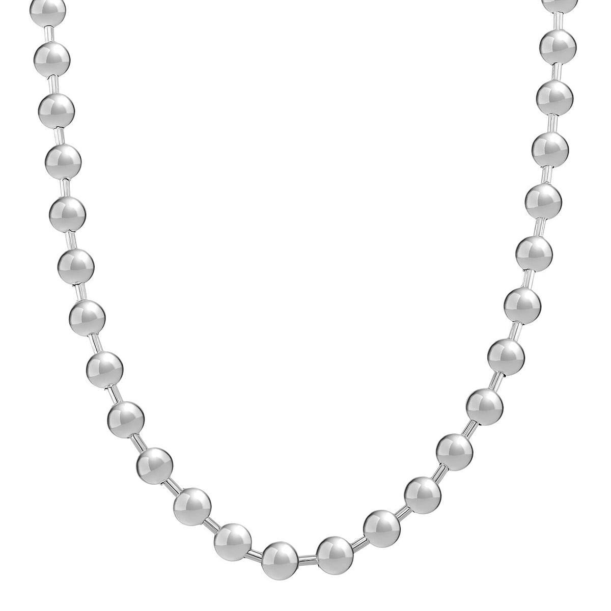 Ball Link Necklace (Size - 17 - 3 Ext) in Silver Tone 8193551 0