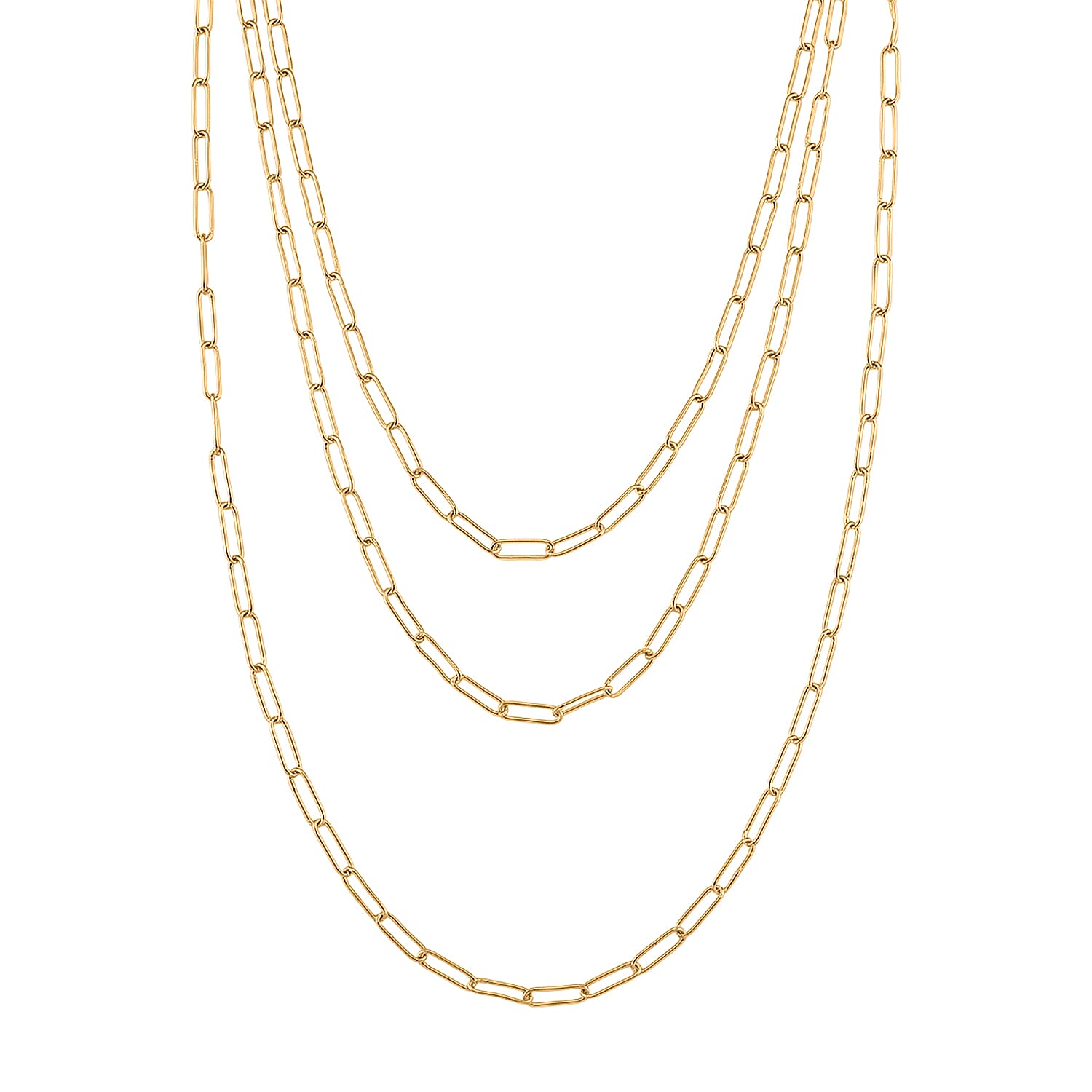 Designer Inspired- Layered Necklace (Size - 17-20 ) with Senorita Clasp in Gold Tone 8188124 0