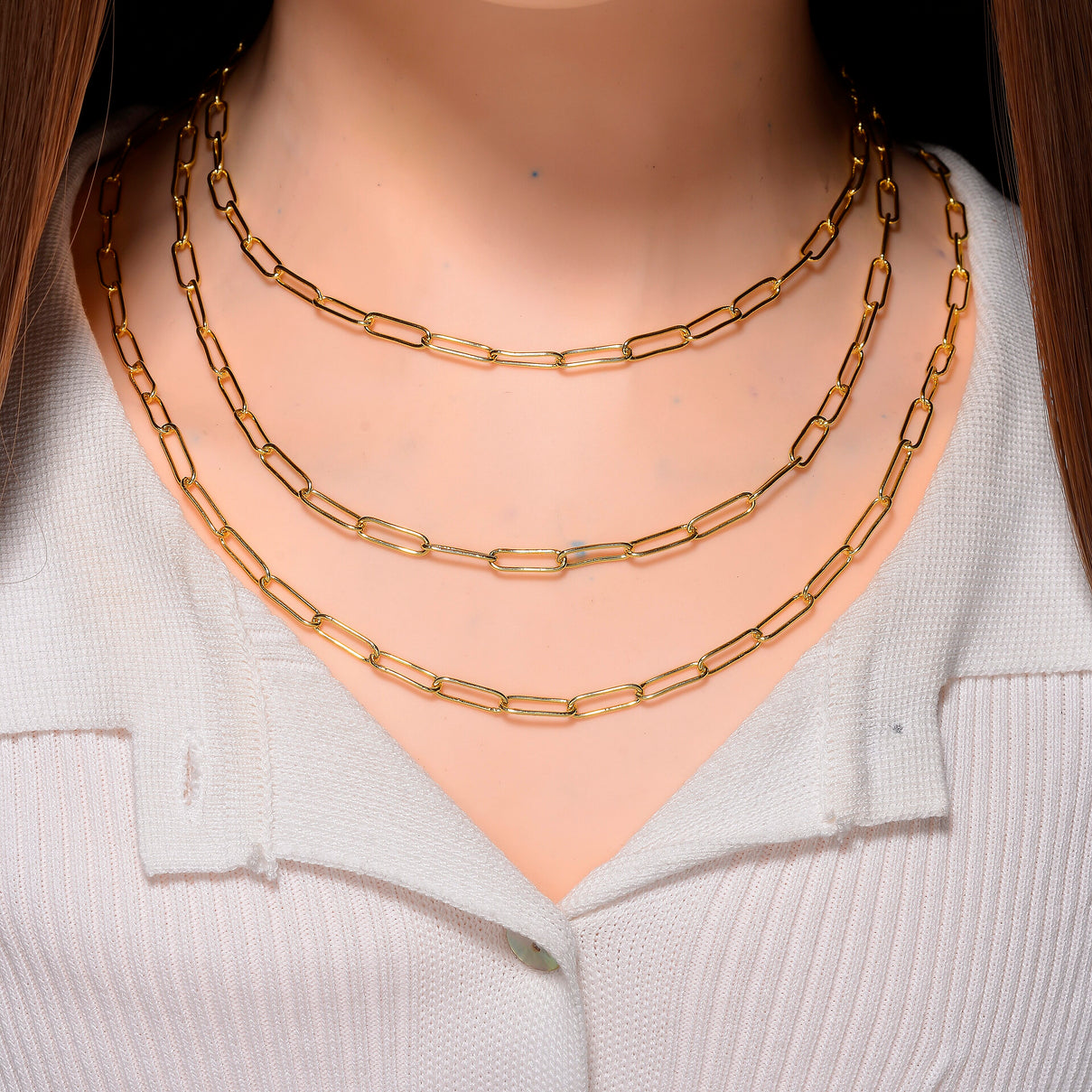 Designer Inspired- Layered Necklace (Size - 17-20 ) with Senorita Clasp in Gold Tone 8188124 2