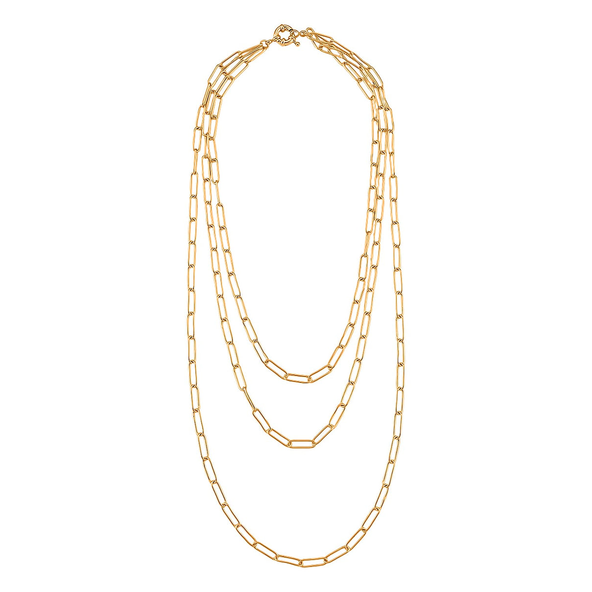 Designer Inspired- Layered Necklace (Size - 17-20 ) with Senorita Clasp in Gold Tone 8188124 3