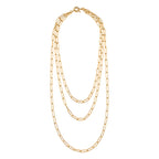 Designer Inspired- Layered Necklace (Size - 17-20 ) with Senorita Clasp in Gold Tone
