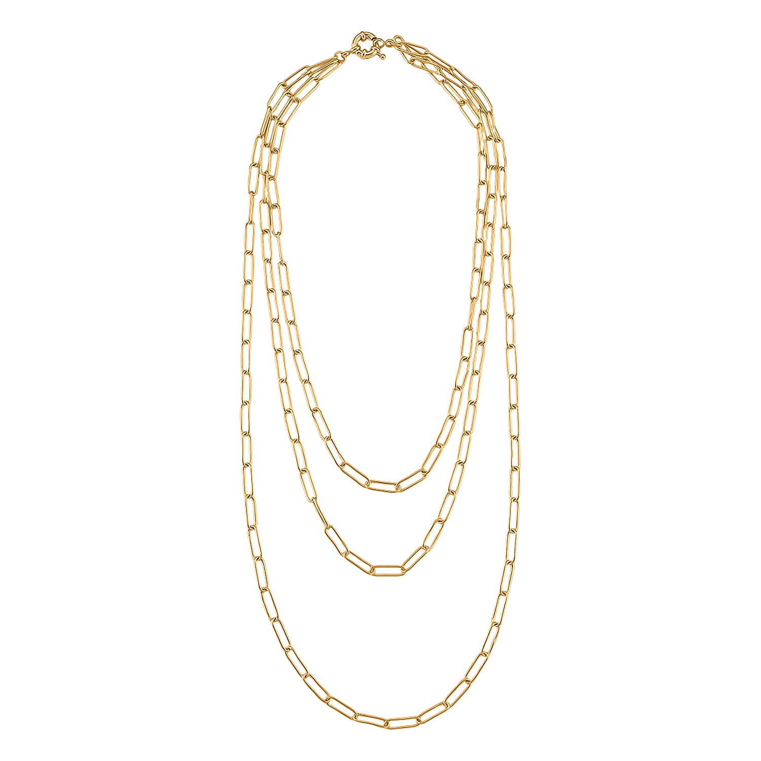 Designer Inspired- Layered Necklace (Size - 17-20 ) with Senorita Clasp in Gold Tone 8188124 3