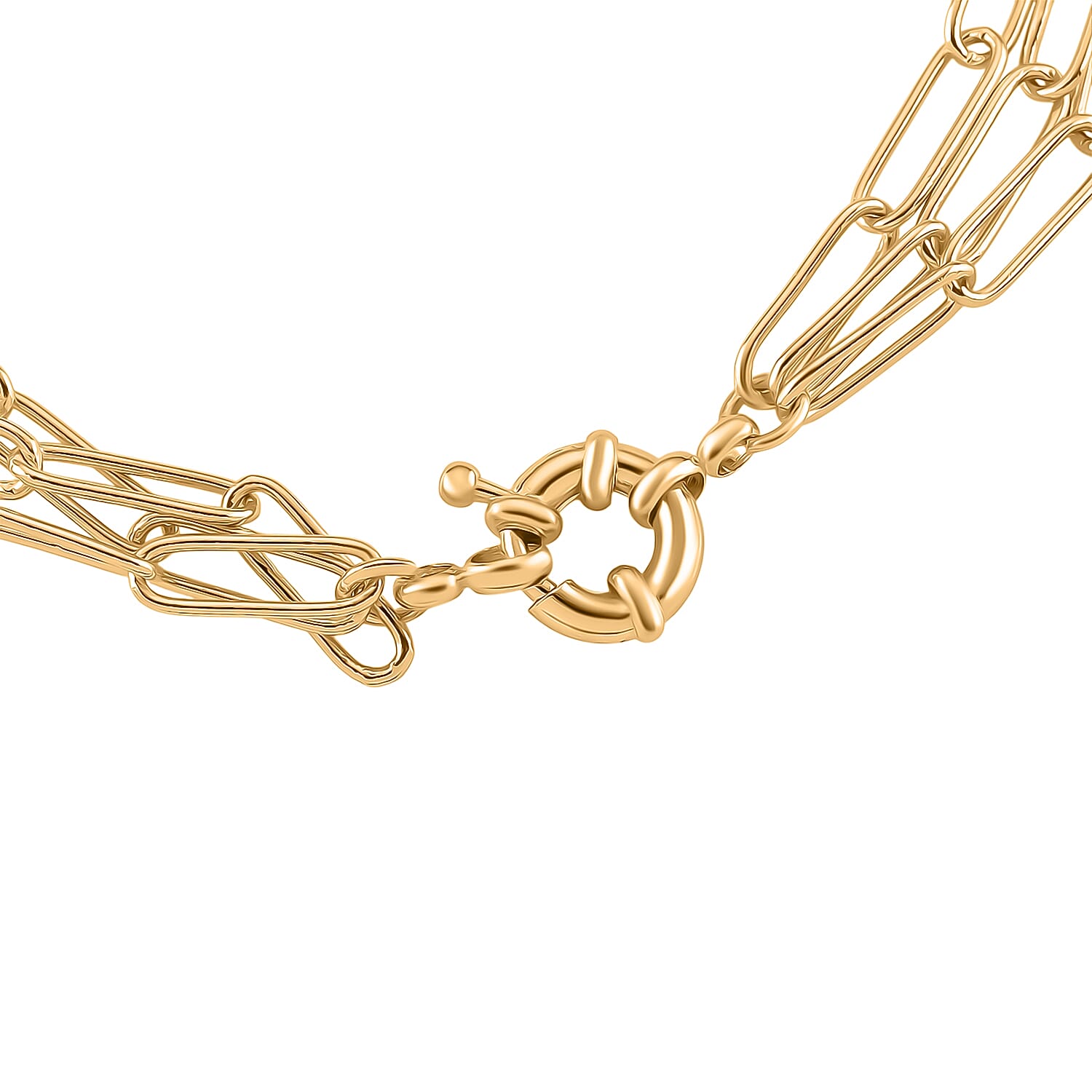 Designer Inspired- Layered Necklace (Size - 17-20 ) with Senorita Clasp in Gold Tone 8188124 5