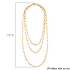 Designer Inspired- Layered Necklace (Size - 17-20 ) with Senorita Clasp in Gold Tone