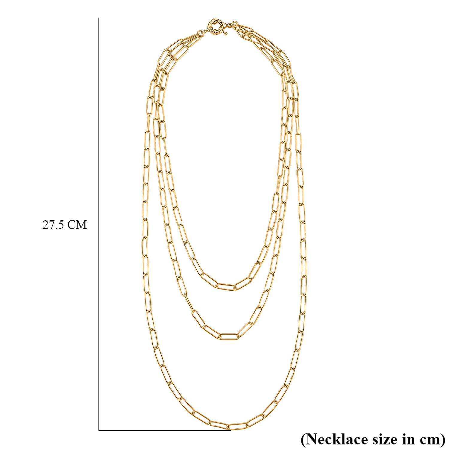Designer Inspired- Layered Necklace (Size - 17-20 ) with Senorita Clasp in Gold Tone 8188124 6