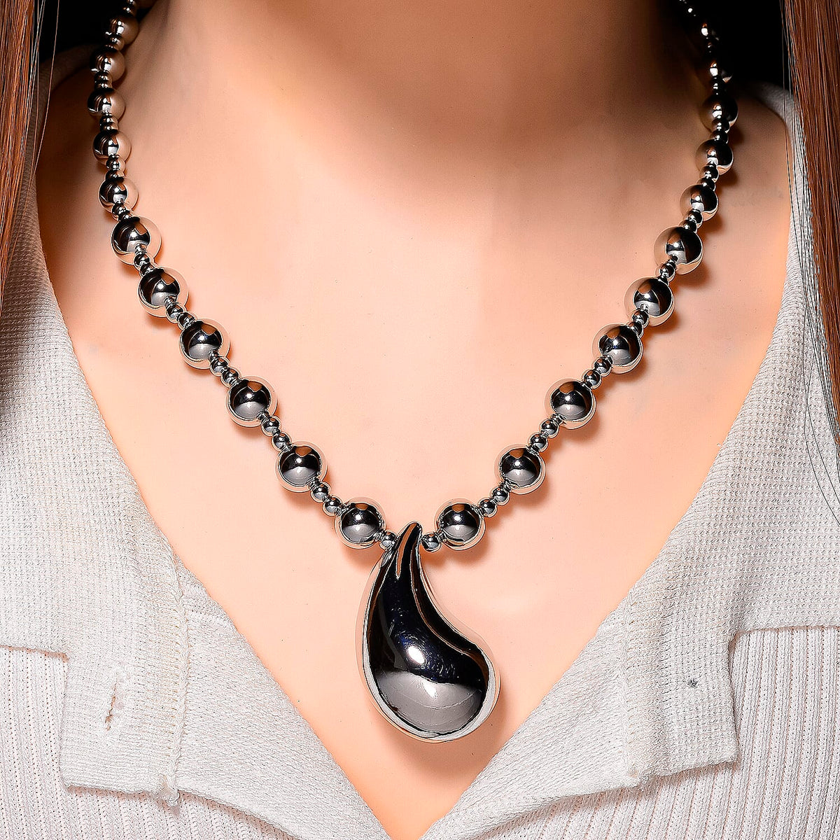 Necklace (Size 18.75 - 2 Ext) in White Gold Colour Tone V32646911 3
